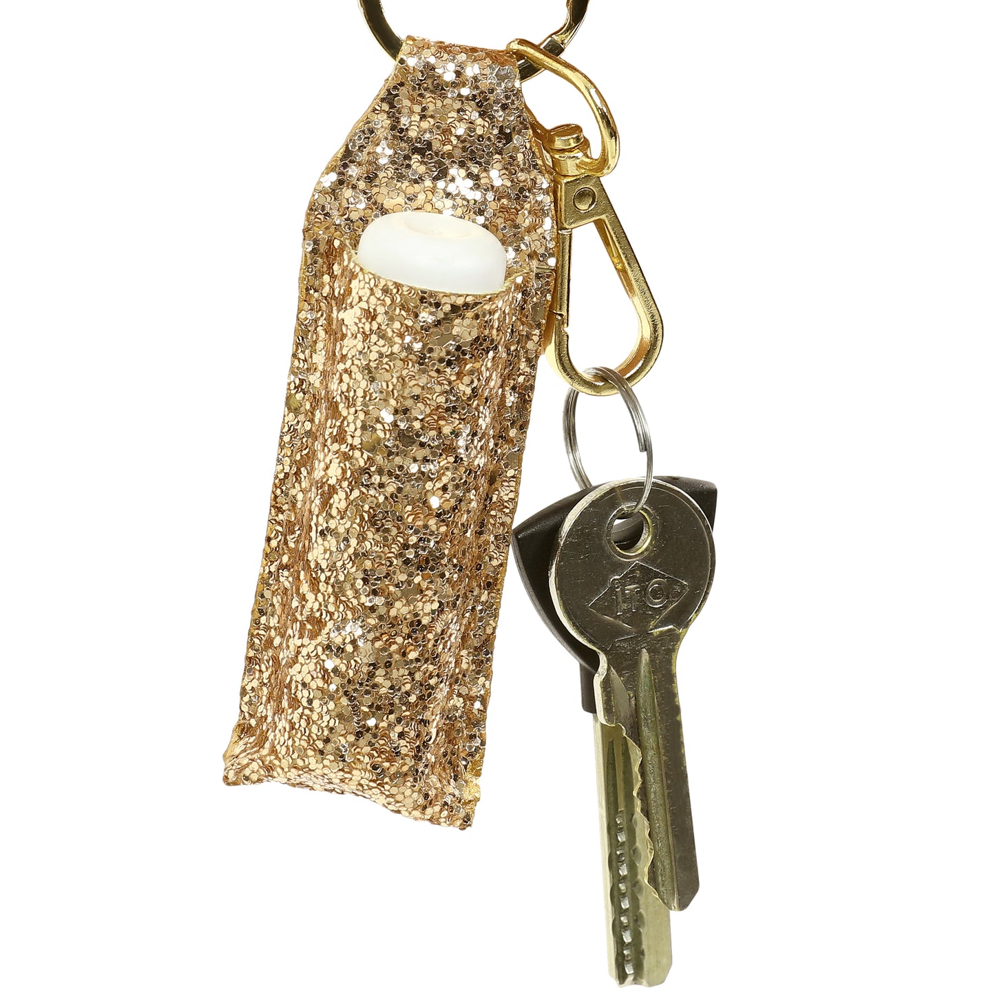 Chapstick Holder, Gold Bling, Lighter Case, Attach CP11 Clipper Lighters, Sparkling Keychains, Lighter Pouch