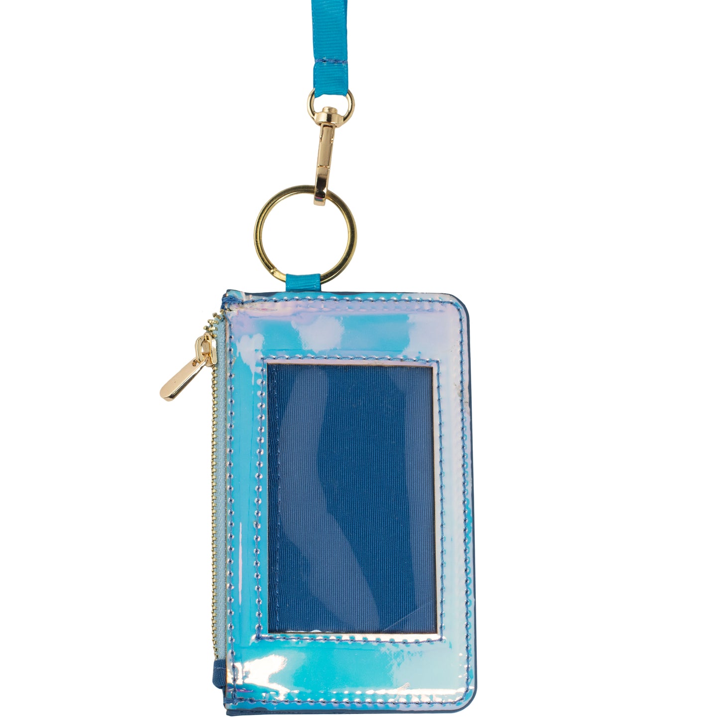 Keychain Wallet for Teenagers Lanyard with Holder Hologram Neon Fashion Blue/Pink