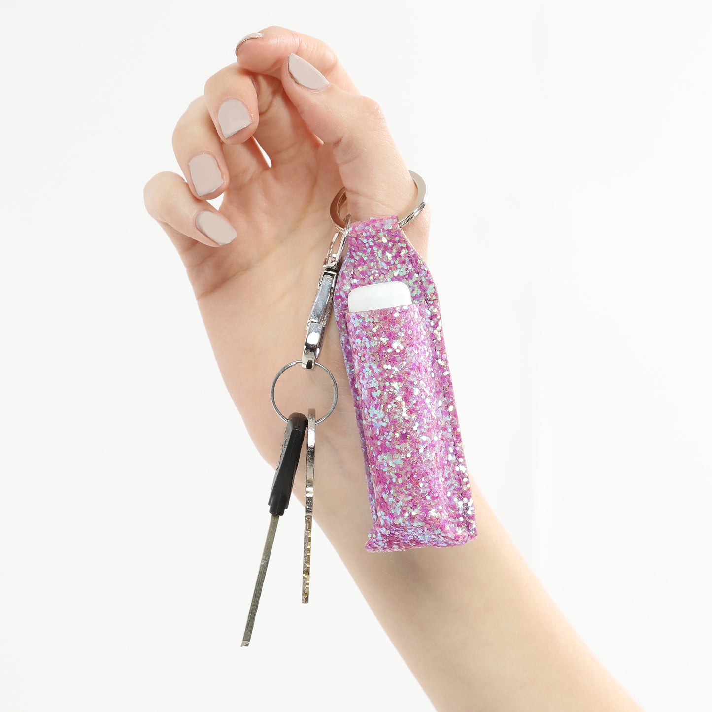 Chapstick Holder, Pink Glitter, Lighter Case, Attach CP11 Clipper Lighters, Sparkling Keychains, Lighter Pouch